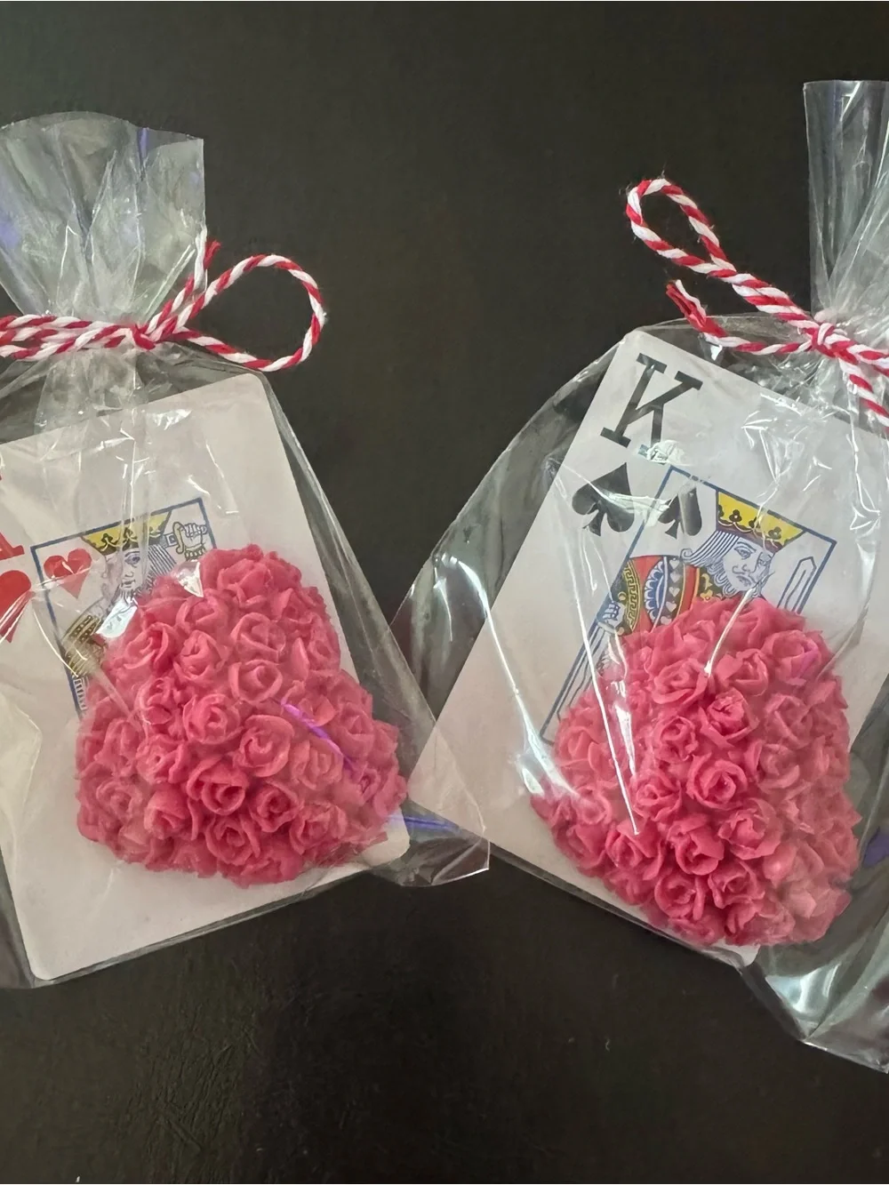 Alice in Wonderland Queen of Hearts soap party favors.
